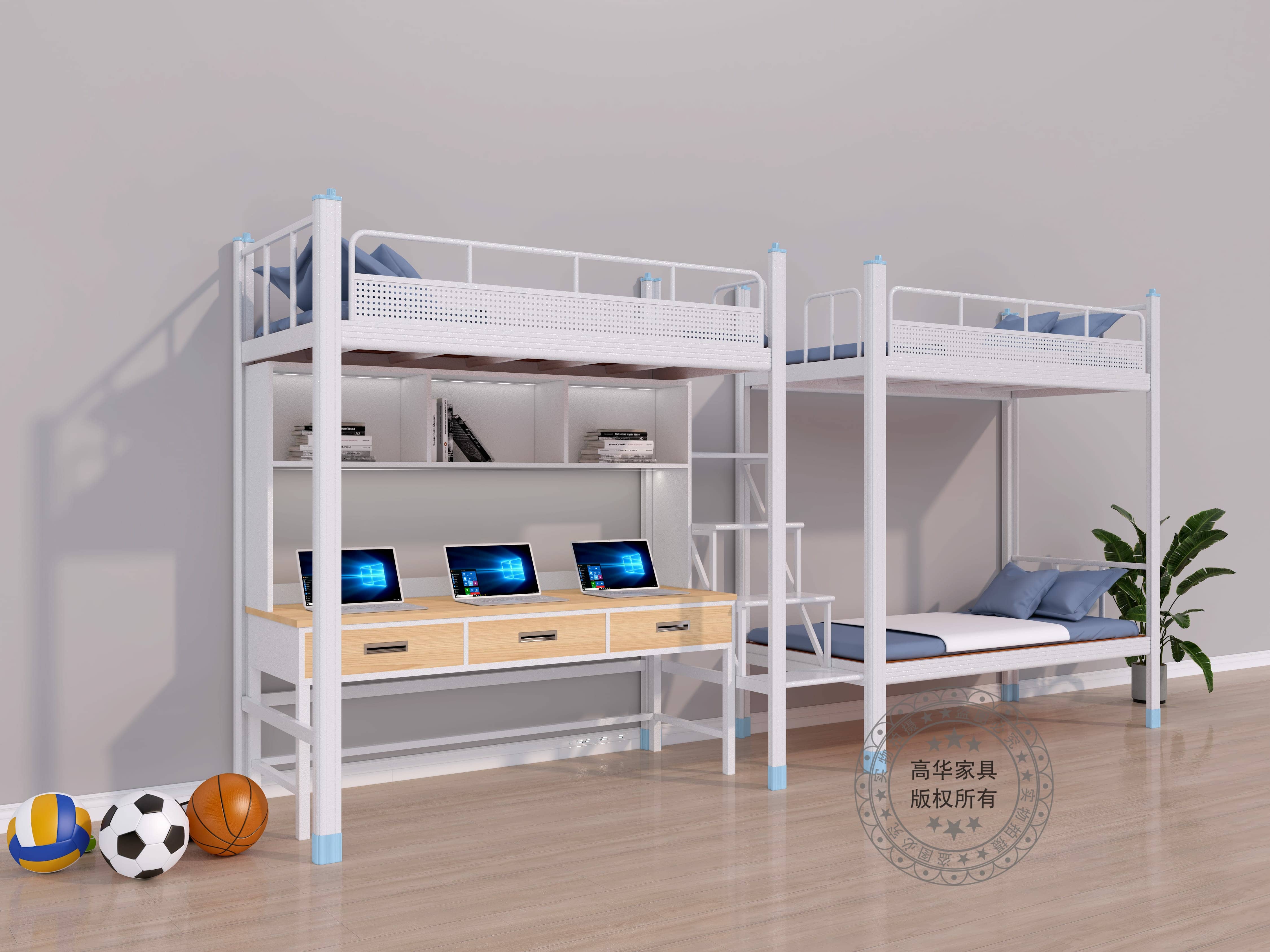 两连三位中上走梯公寓床-GH-G-043