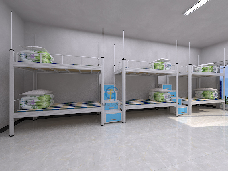 学生上下铺铁床图片